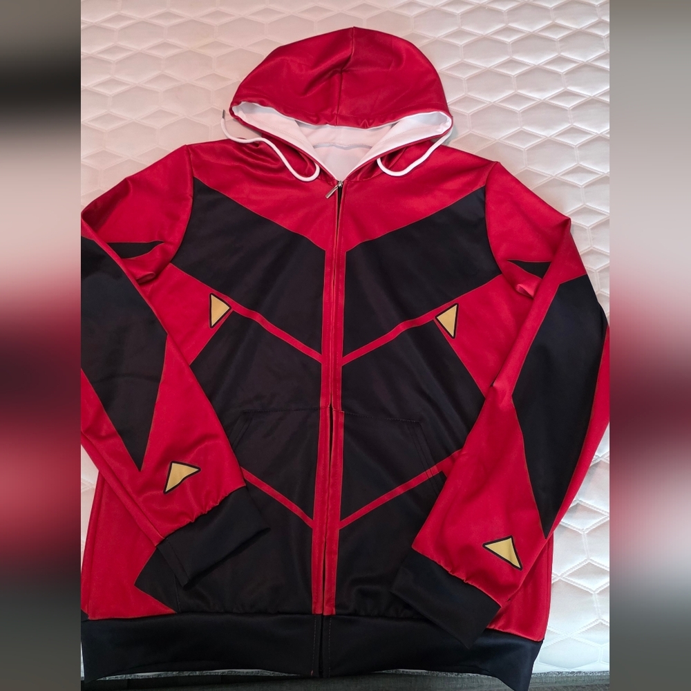 Sonic The Headgehog- Eggman- Dr. Robotnick- Red and Black Hooded Jacket